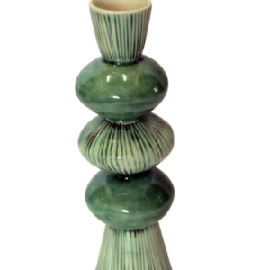 Tall Candle Stick Green & White