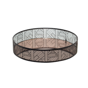 Rose gold/Black Round Tray