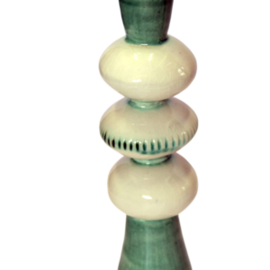 Tall Candle Stick Green & White
