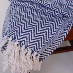 Arrow Design Navy Throw